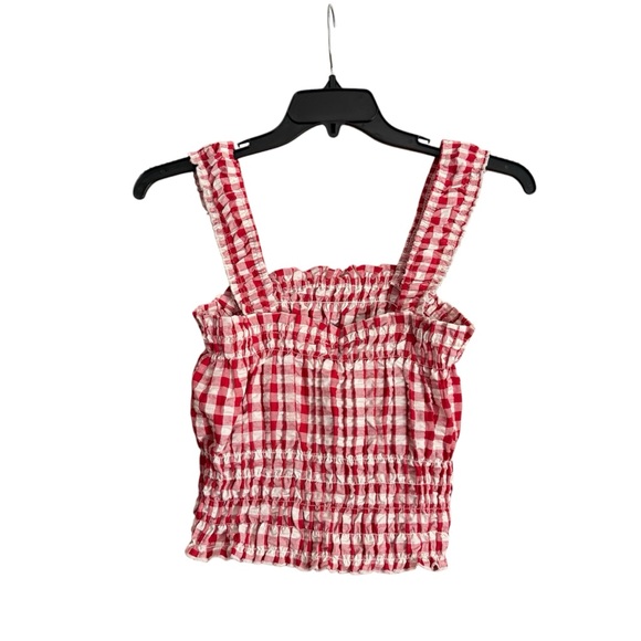 Red and White Gingham Crop Top - Picture 3 of 4